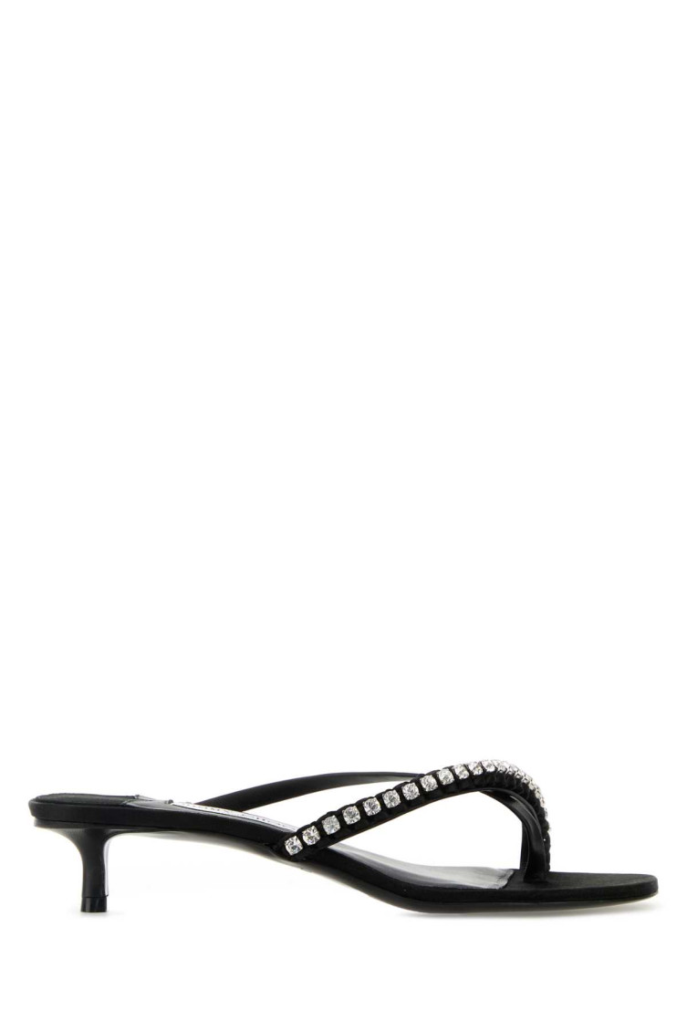 Jimmy Choo Nappa Leather And Satin Dila 35 Mules