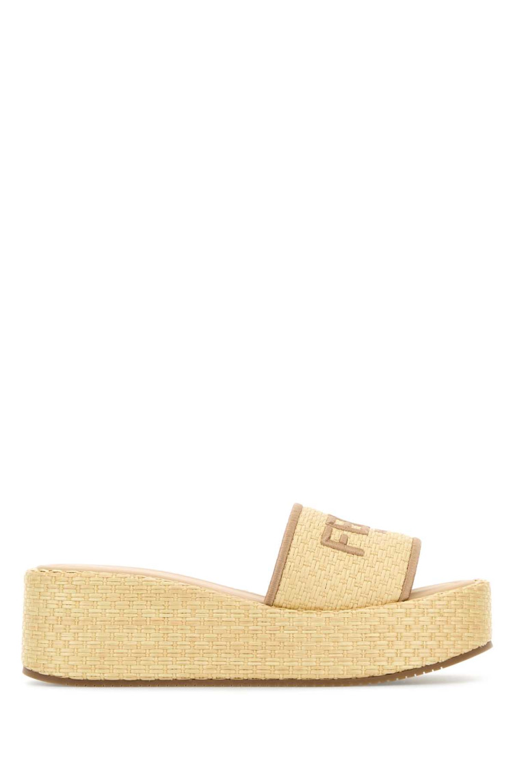 Fendi Slippers Sunshine In Rafia Donna