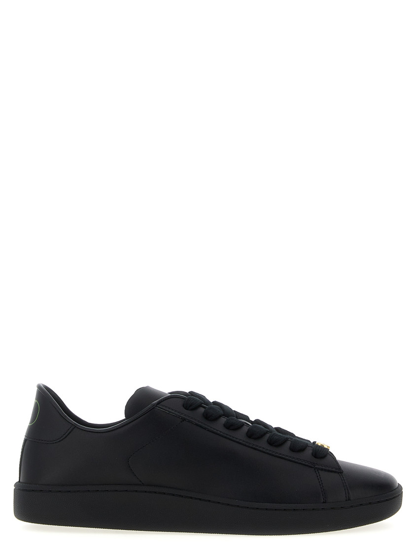 Valentino Royco Signature Brass Vlogo Low-top Sneakers In Black