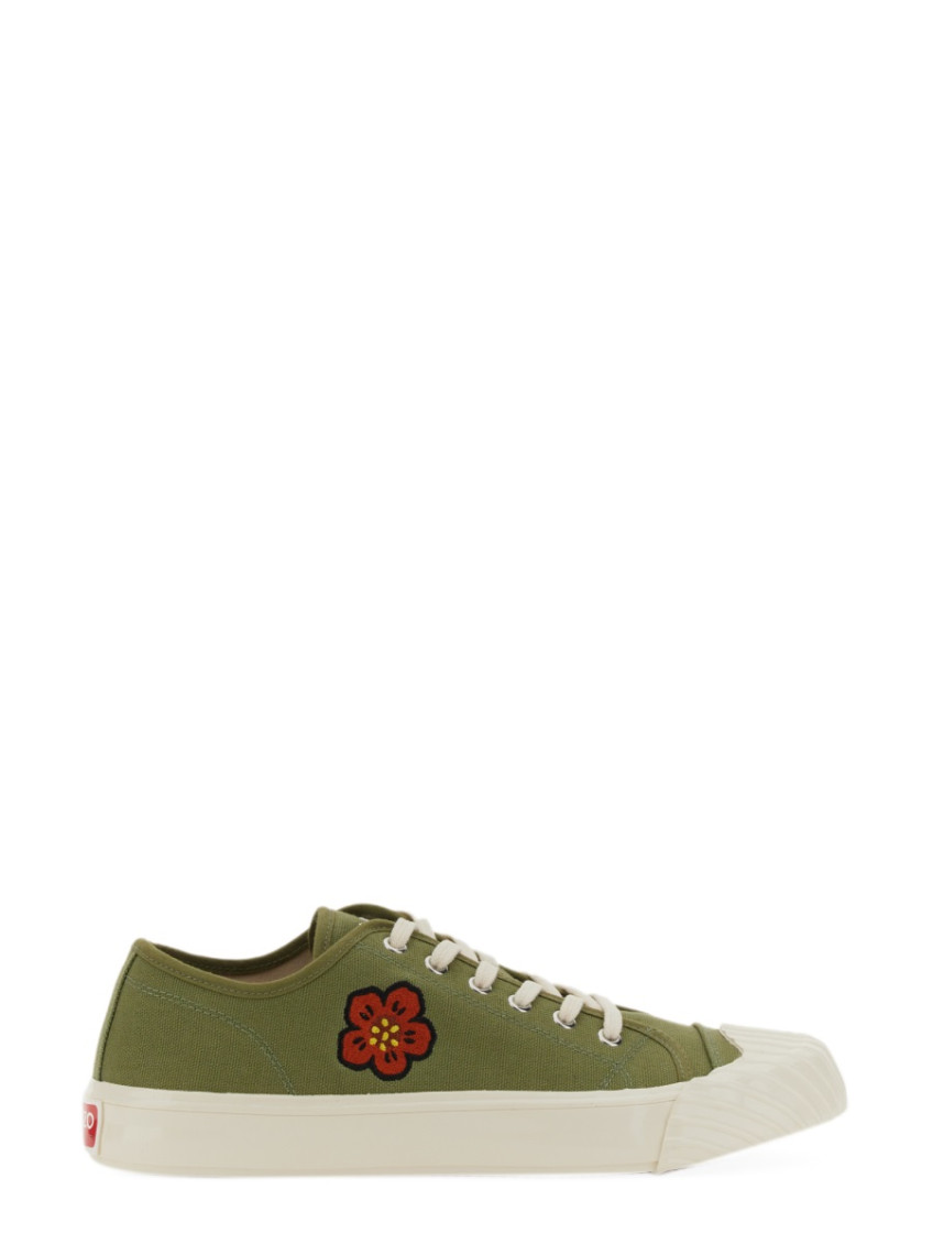 Kenzo Green Lace Up Sneakers In Brown