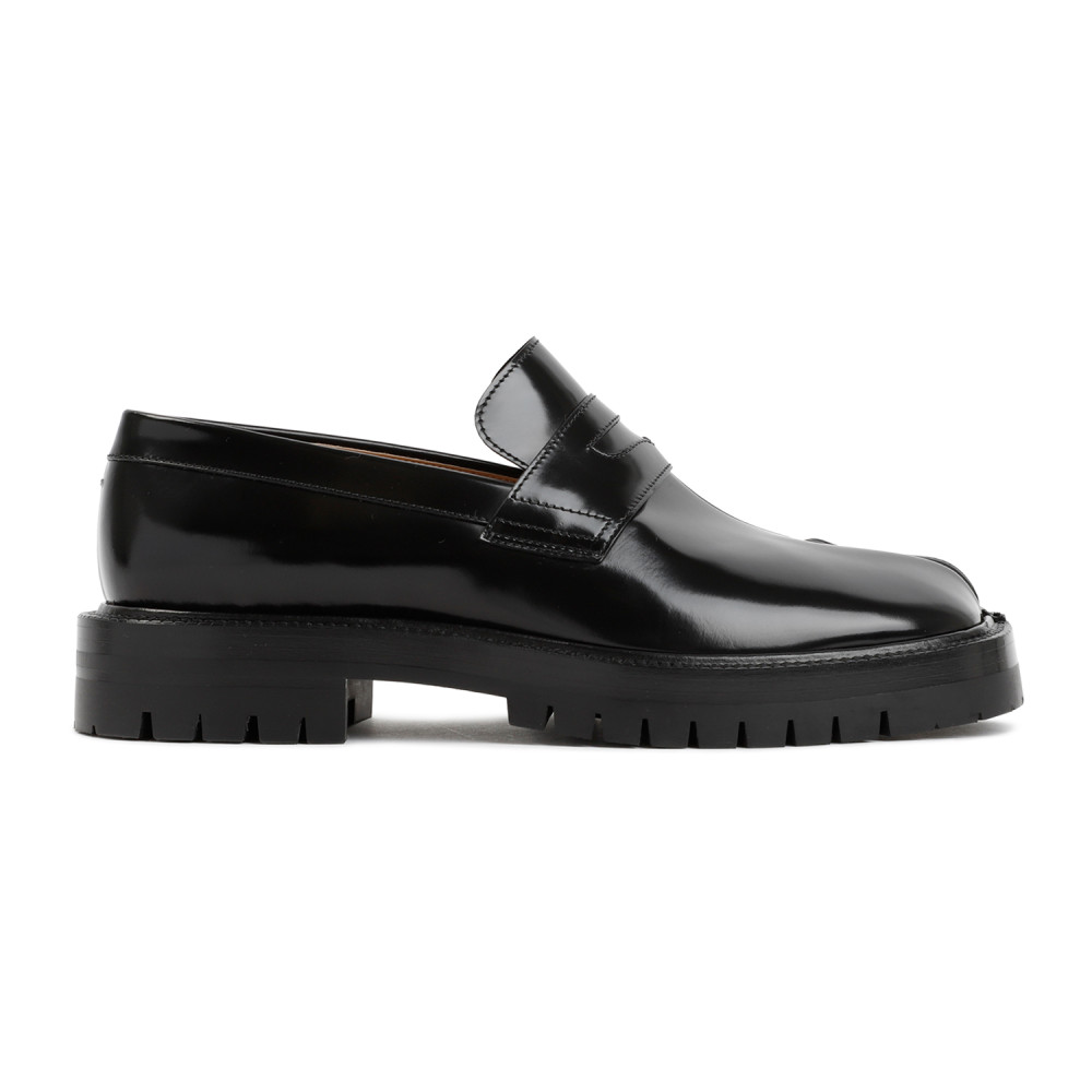 Maison Margiela Tabi County Leather Loafers With 3.5cm Heel In Black