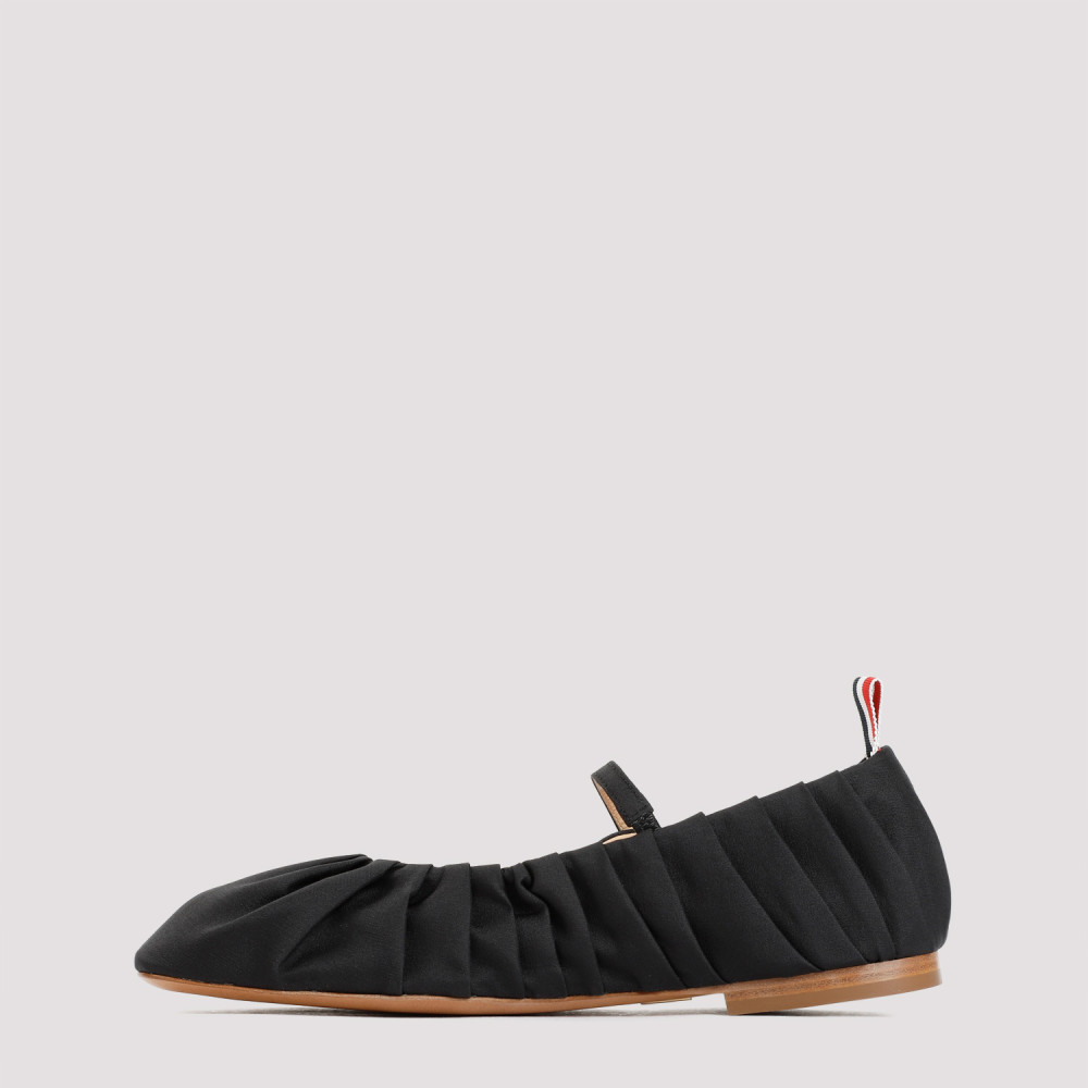 Thom Browne Black Round Toe Ballet Flats for Women Online
