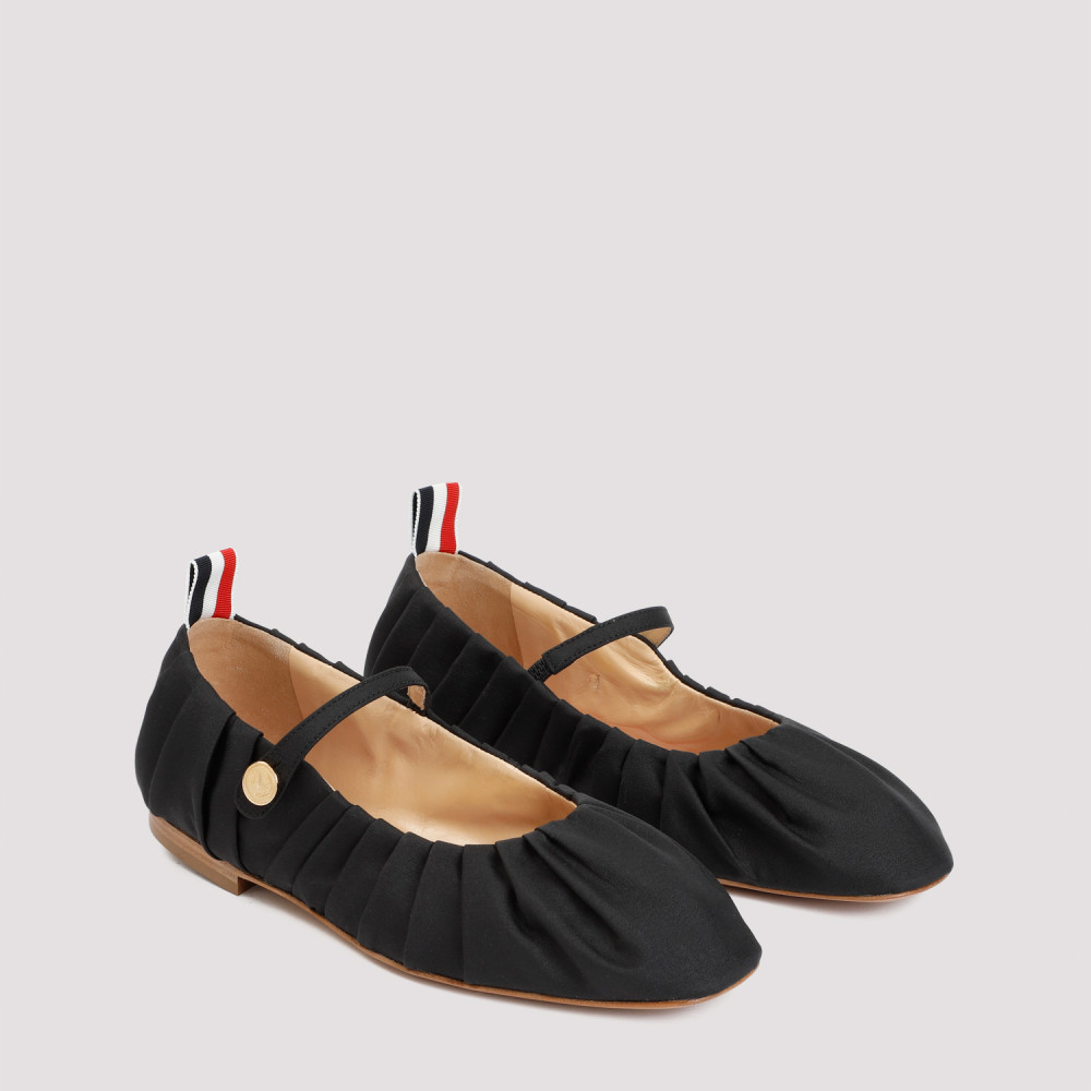 フラットシューズ THOM BROWNE 'Thom John' ballet flats THOM BROWNE Thom John ruched satin ballet flats | THE OUTNET
