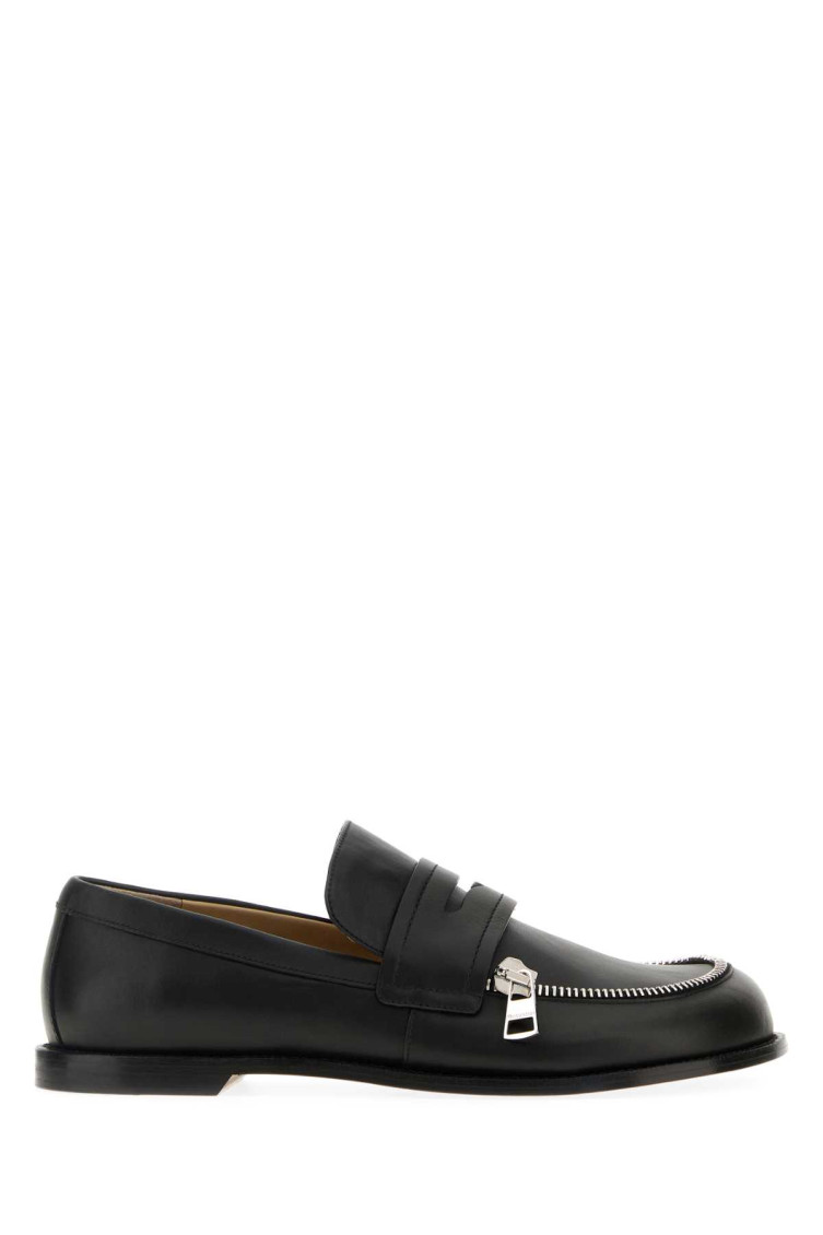 Jw Anderson Leather Loafers With Round Toe And Zipper Detail In Multi