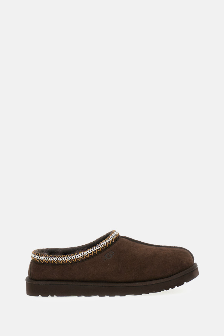 Ugg Suede Leather Slip-on Slipper With Plush Interior In Brown