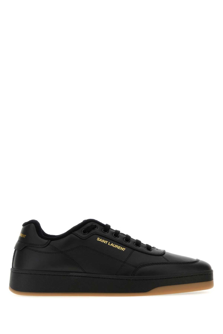 Saint Laurent Sole Contrast Reinforced Toe Cap Sneakers In Black