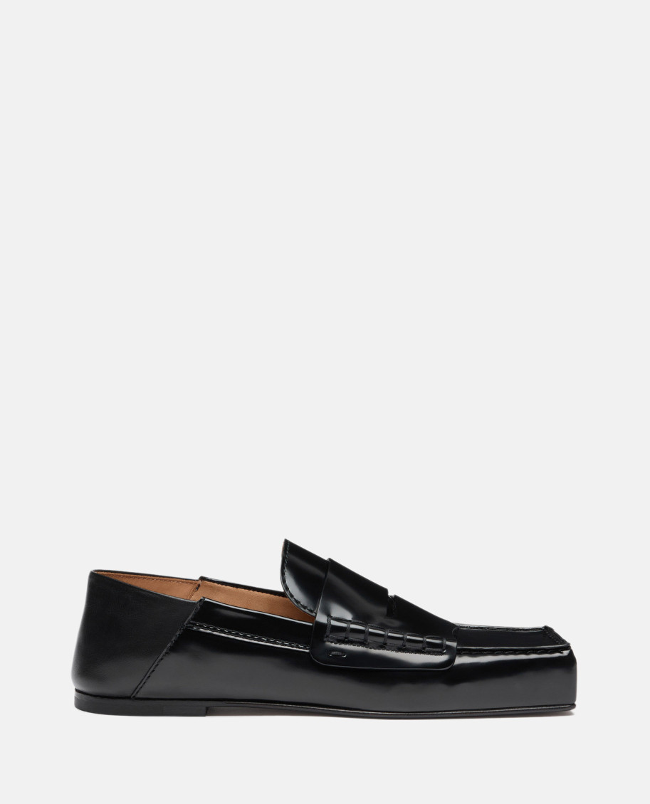 Shop Jacquemus Black Leather Loafers