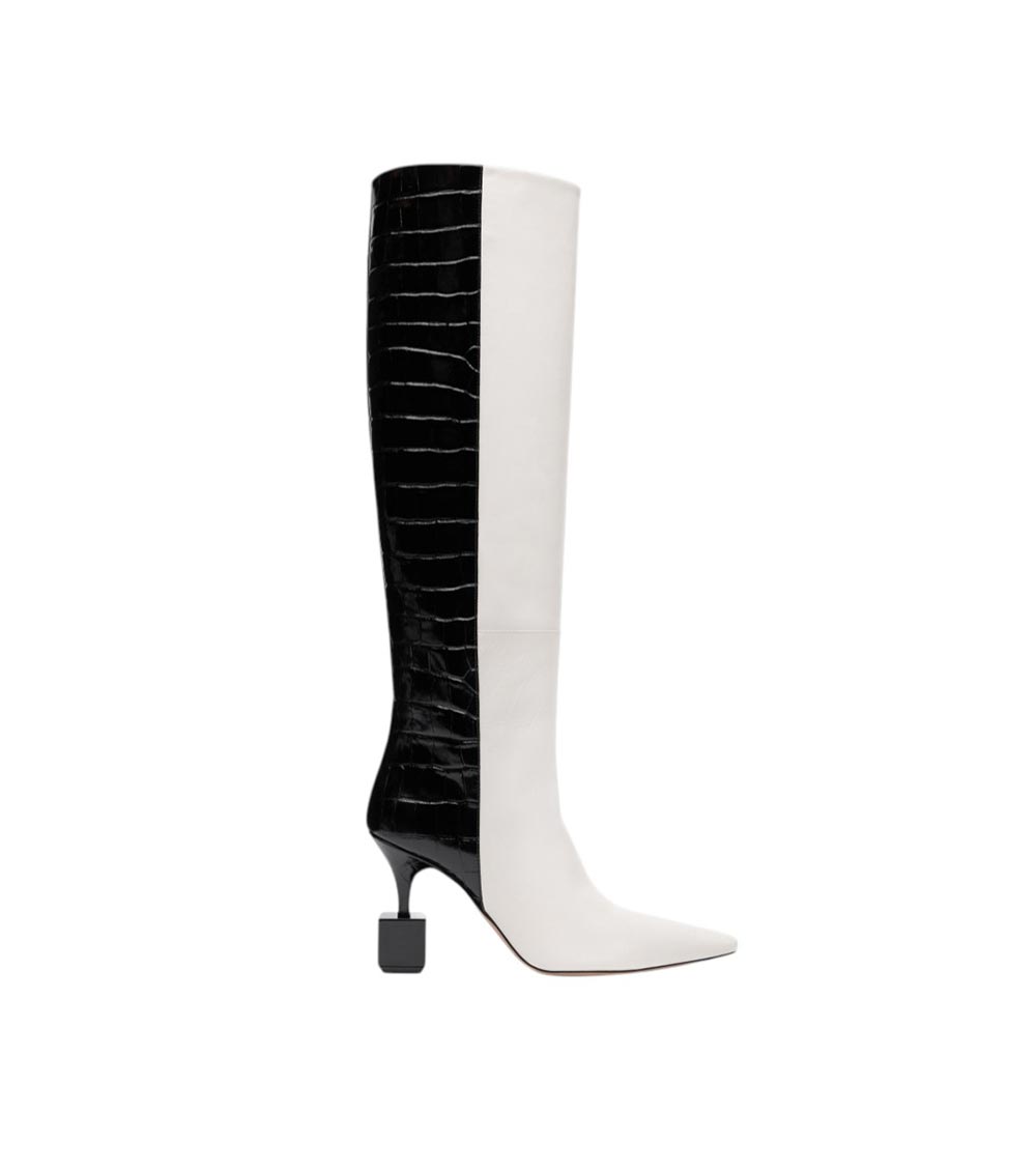 Jacquemus Kiss Block Heel Knee Boots In White