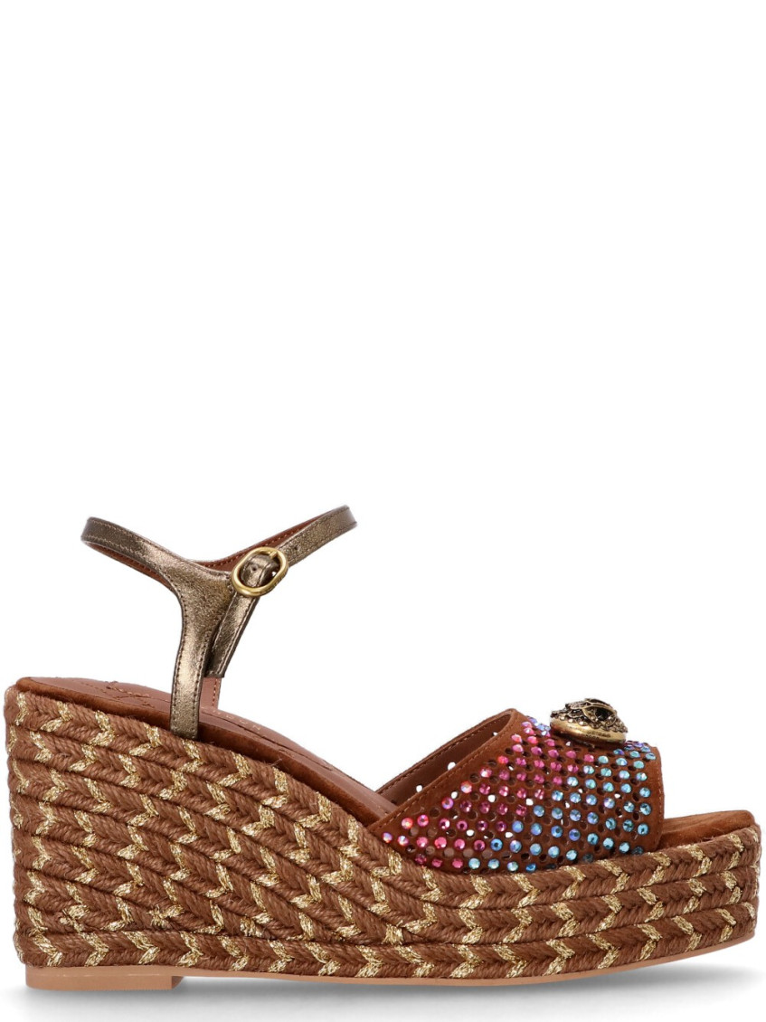 Kurt Geiger Brown Ankle-strap Wedges