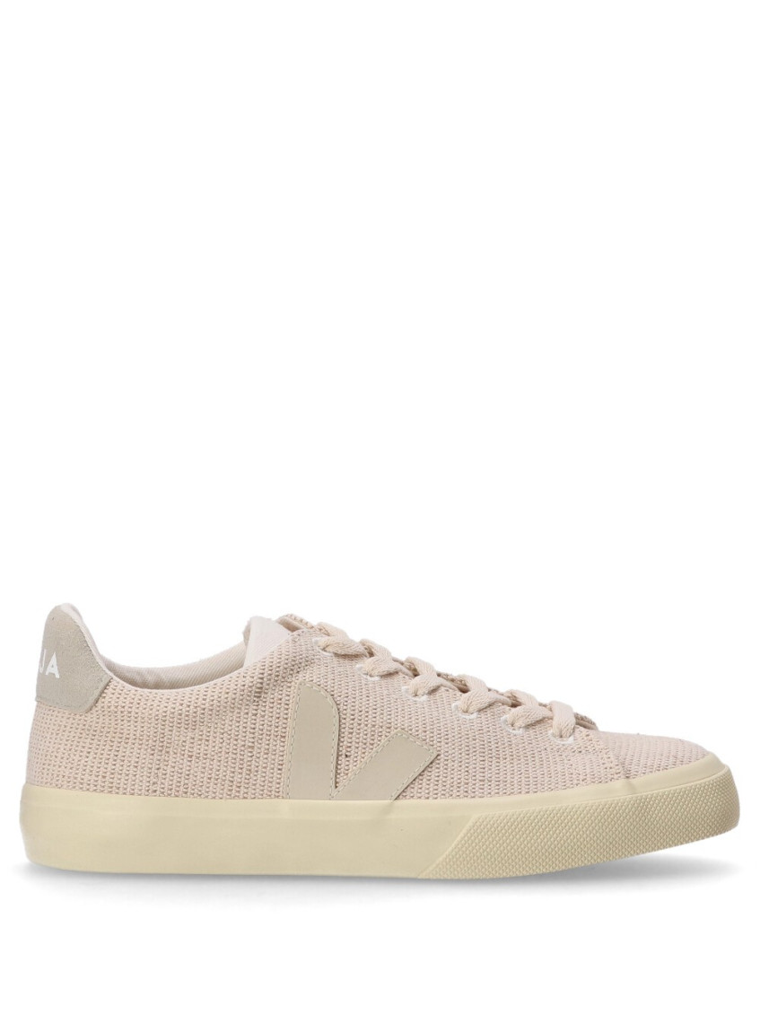 Veja Beige Logo Sneakers In Nude