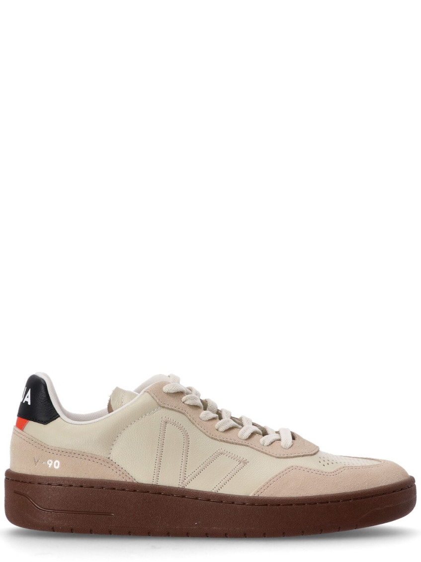Veja Beige Logo Sneakers In Multi