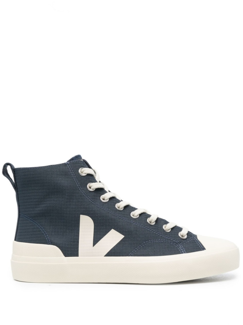 Veja Blue Logo High-top Sneakers In Blue