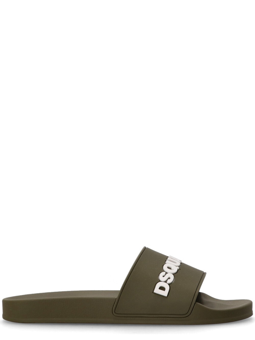 Dsquared2 Green Logo Slides