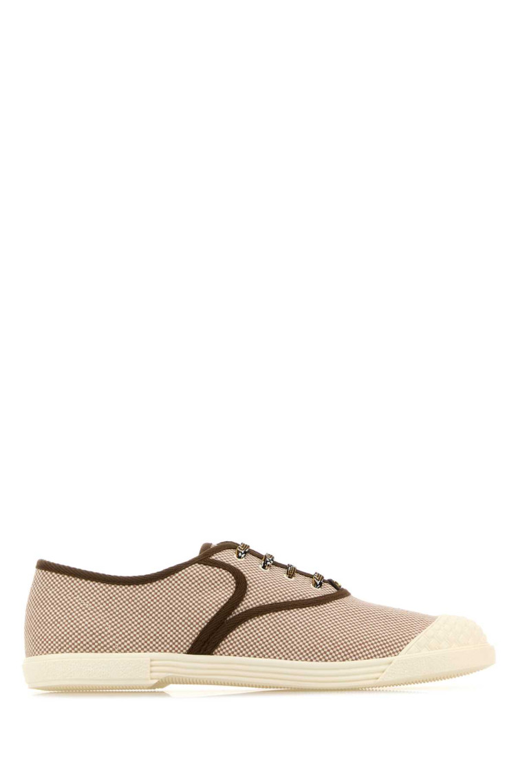 Valentino Bay By Bay Webbing-trimmed Checked Canvas Sneakers In Brown