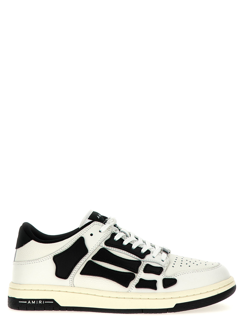 Amiri Tow-tone Leather Skel Sneakers In White
