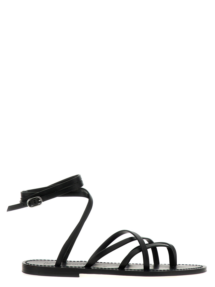 Kjacques Black Ankle Strap Sandals