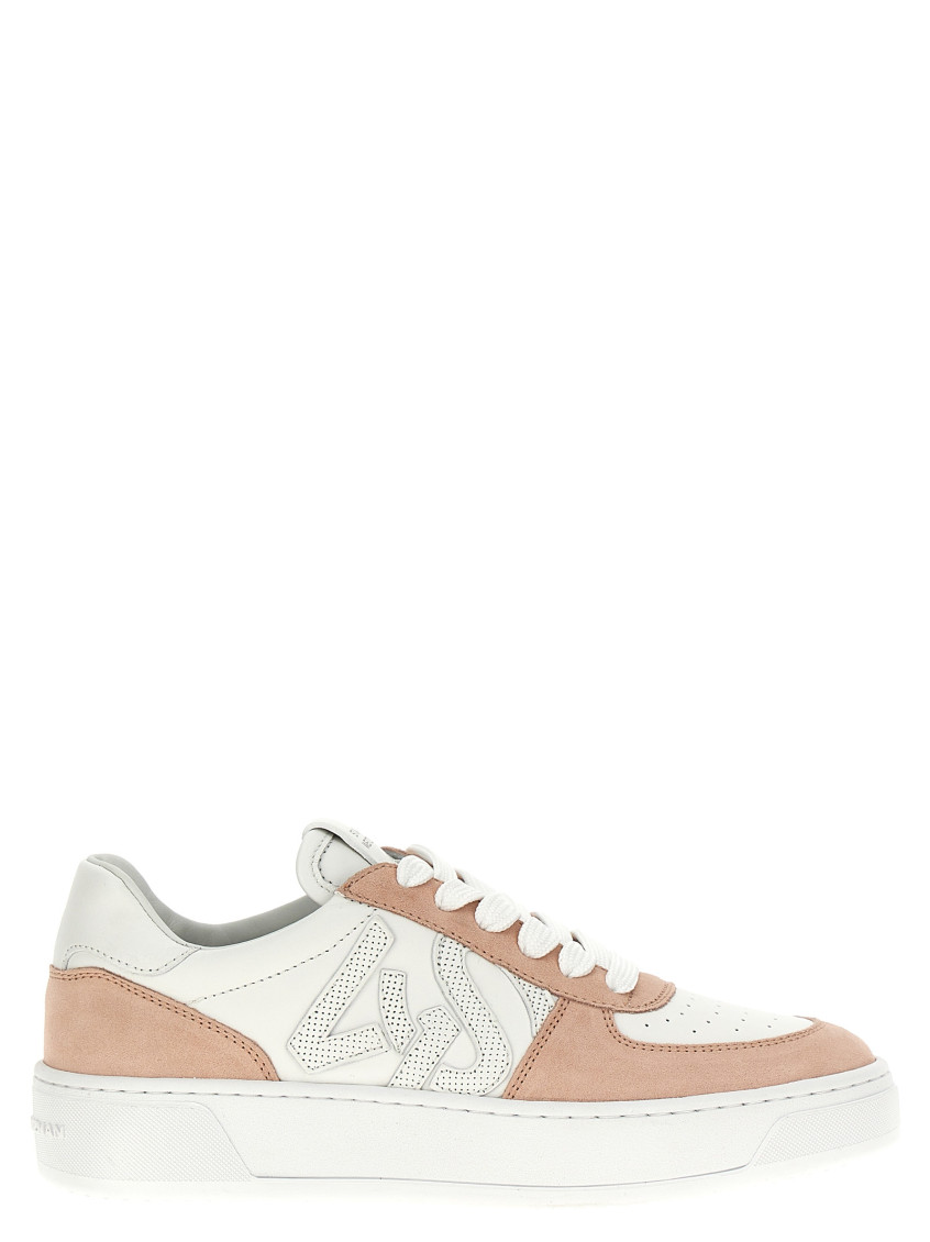 Stuart Weitzman Pink Courtside Monogram Sneakers In Pink