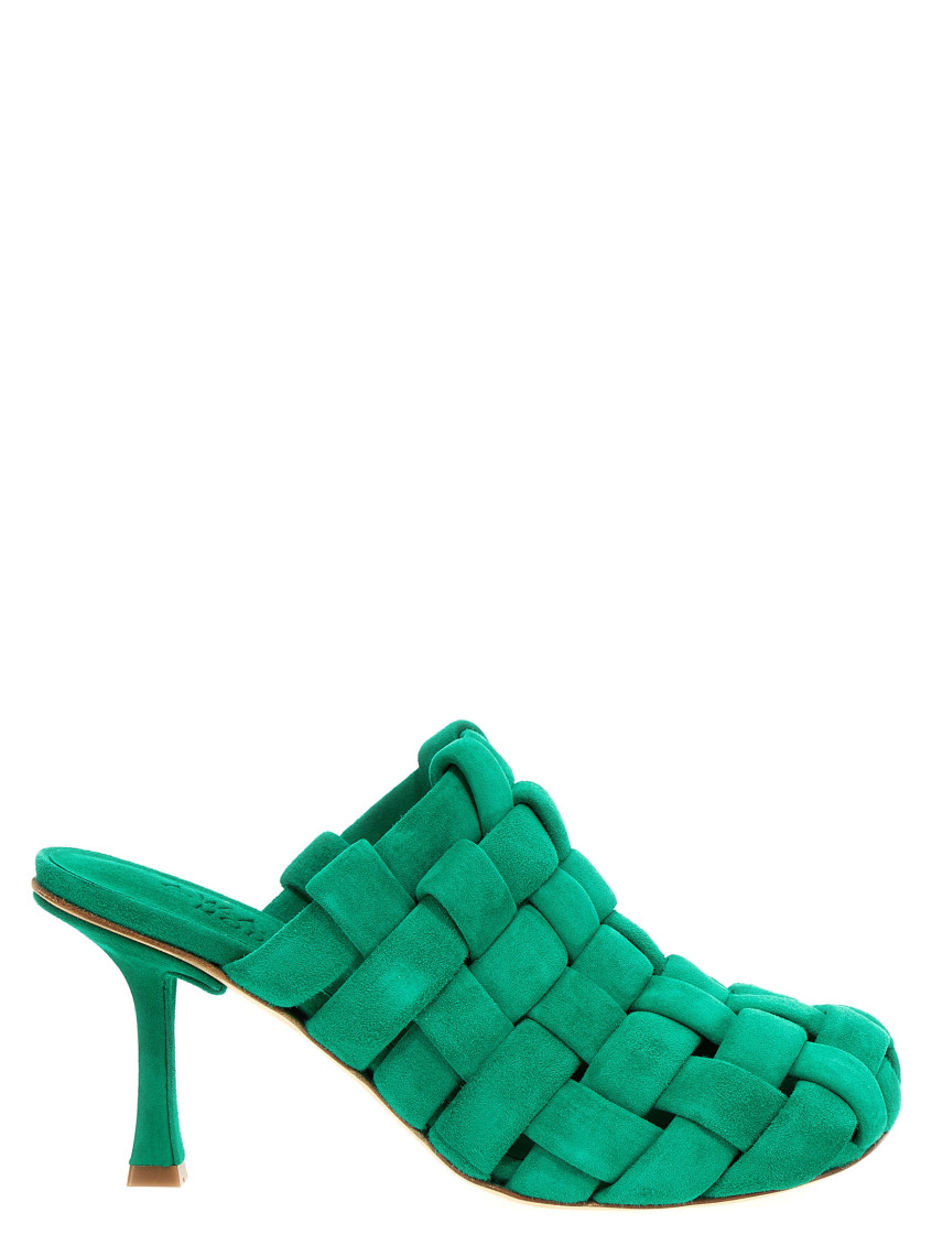 A.w.a.k.e. A. W.a. K.e. Mode Woman Mules & Clogs Emerald Green Size 8 Leather In Green