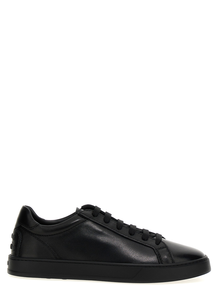 Tod's Rubber Sole Round Toe Low-top Sneakers In Black