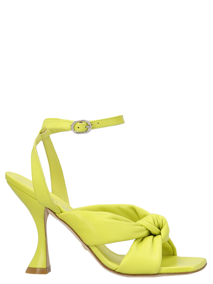 Stuart Weitzman 'knotted Ankle Strap Leather Sandals' In Green