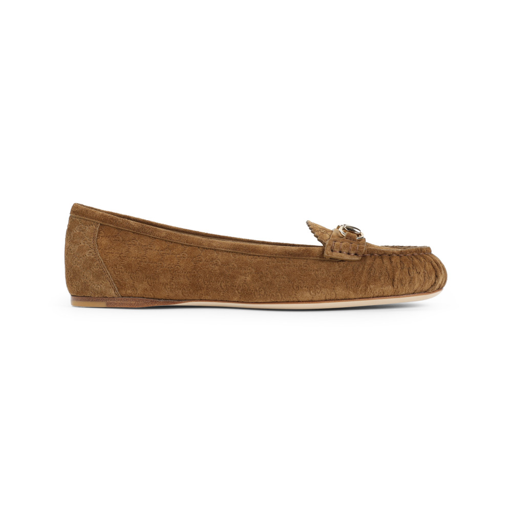 Gucci Brown Slip On Loafers In Brown