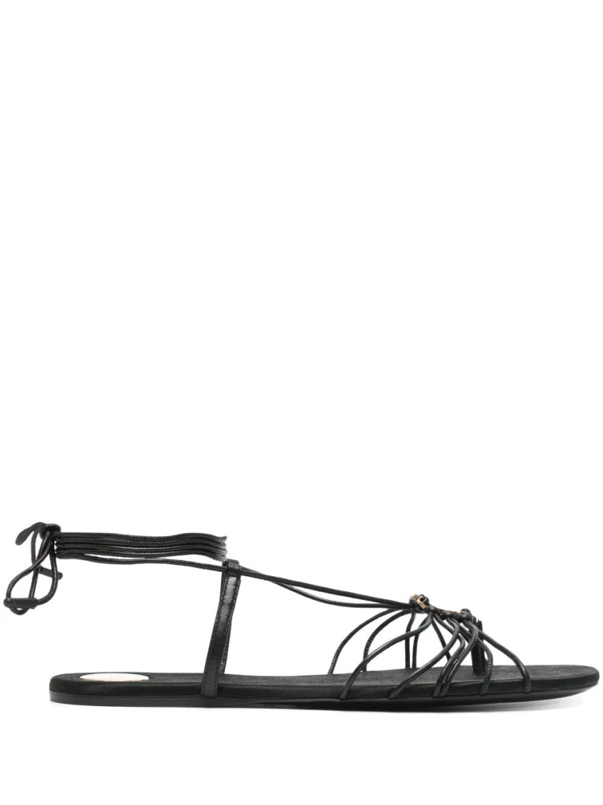 Saint Laurent Black Open Toe Sandals In Black