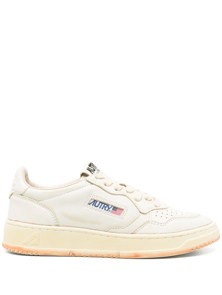 Autry Timeless Retro Sneakers With Perforated Silhouette In White