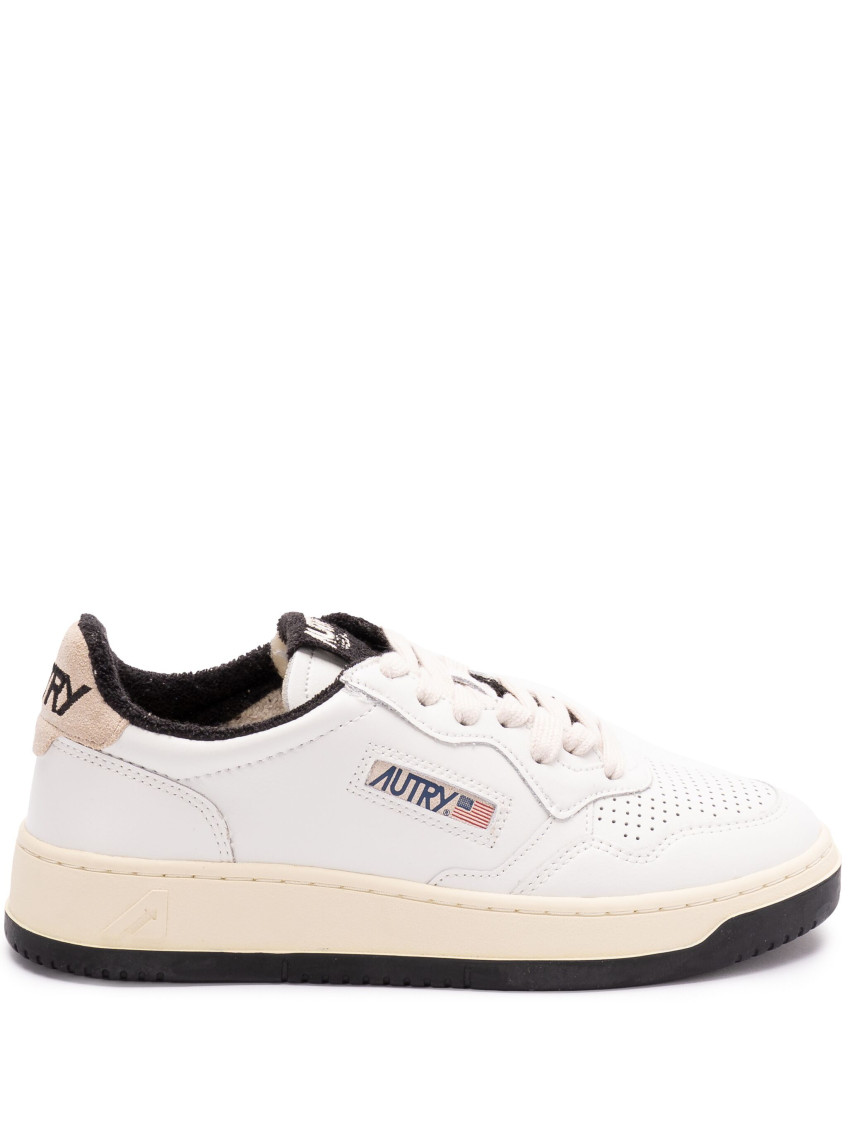 Autry Low Sneaker With Perforated Design And Rubber Sole In White
