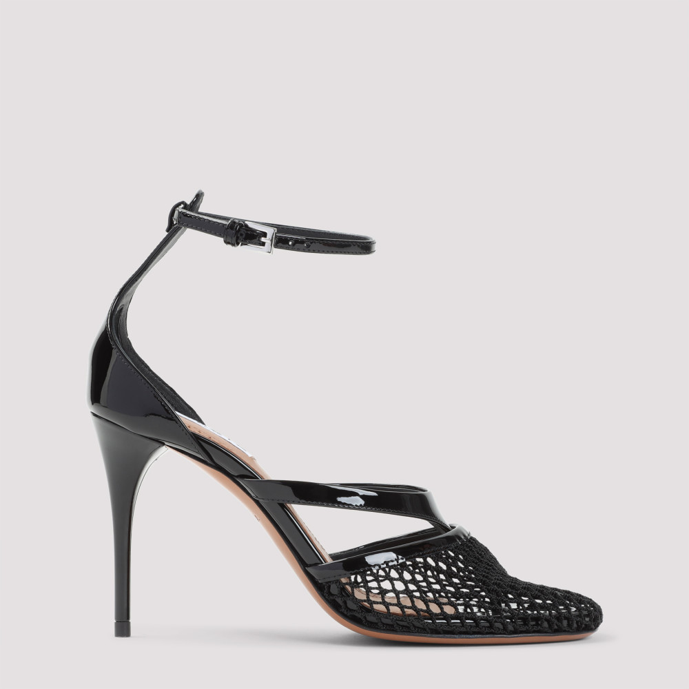 Shop Alaïa Black Ankle Strap Heels