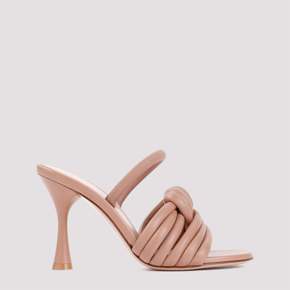 Gianvito Rossi Ottavia 95 Knotted Leather Slingback Sandals In Pink