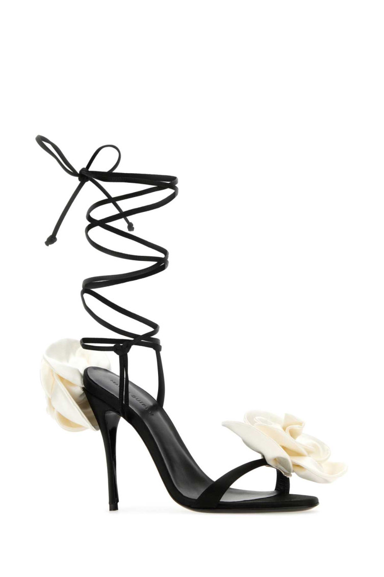 Magda Butrym Sandalo Con Dettaglio Fiore In Black
