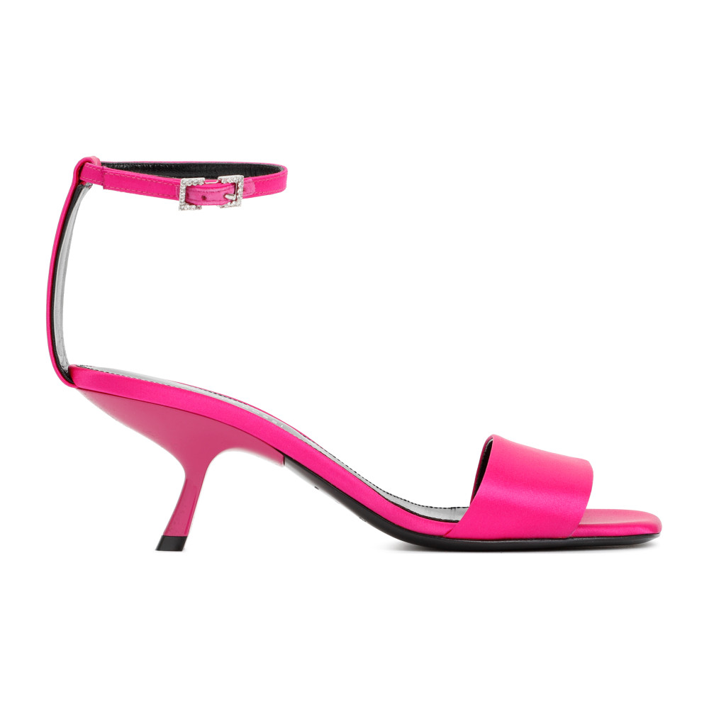Sergio Rossi Sculpted Kitten Heel Sandals In Fuchsia