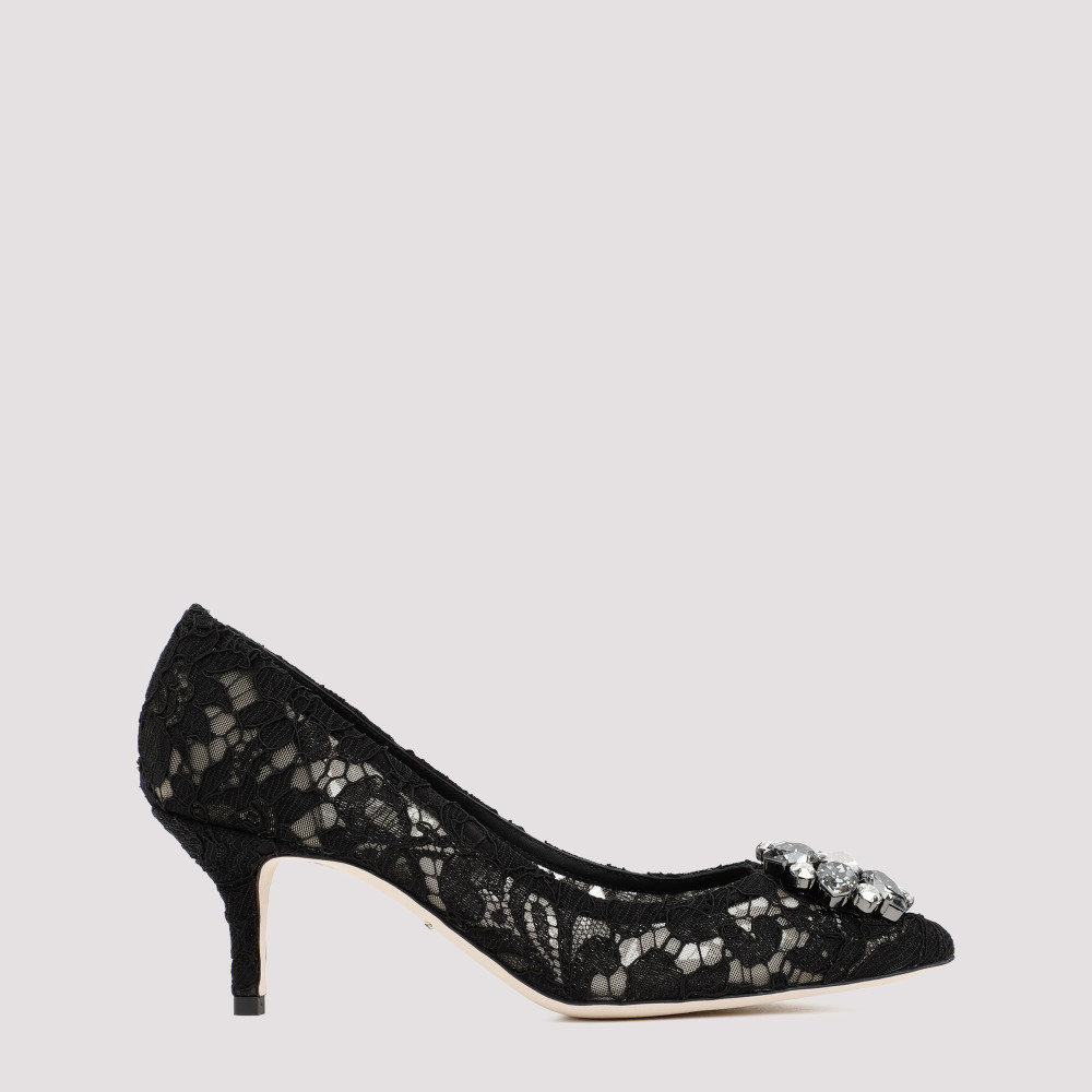 Dolce & Gabbana Bellucci 90 Crystal-embellished Pumps In Taormina Lace In Blue
