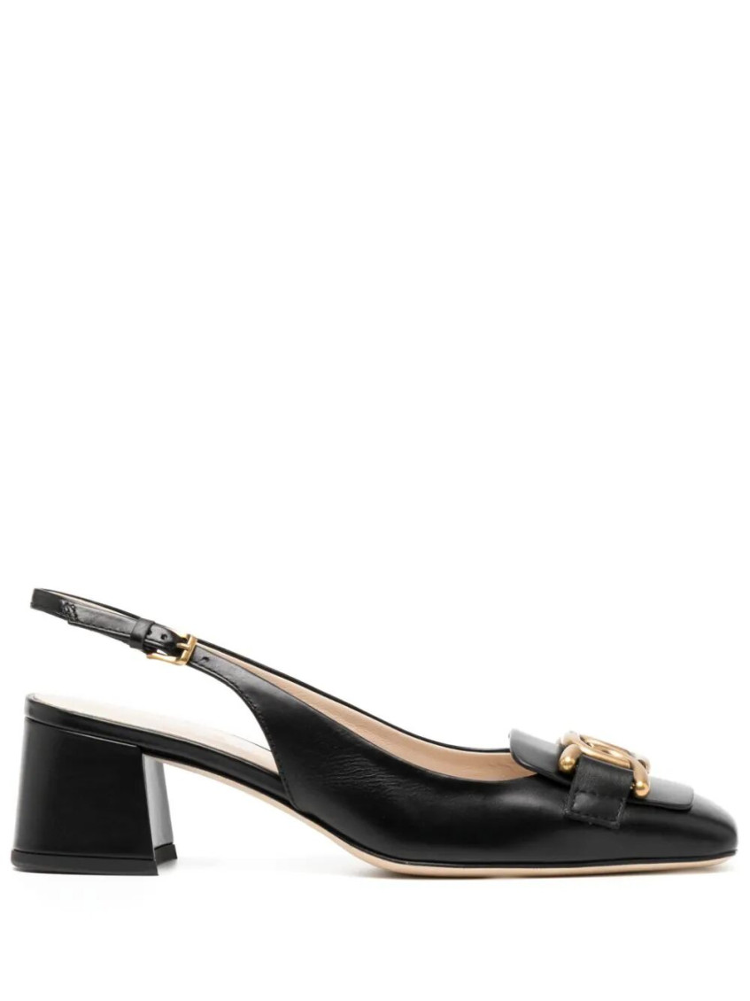 Shop Tod's Black Slingback Pumps