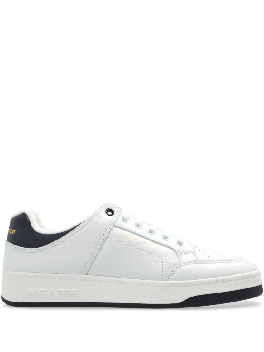 Saint Laurent Low-top Sneakers With Contrast Heel Tab In White
