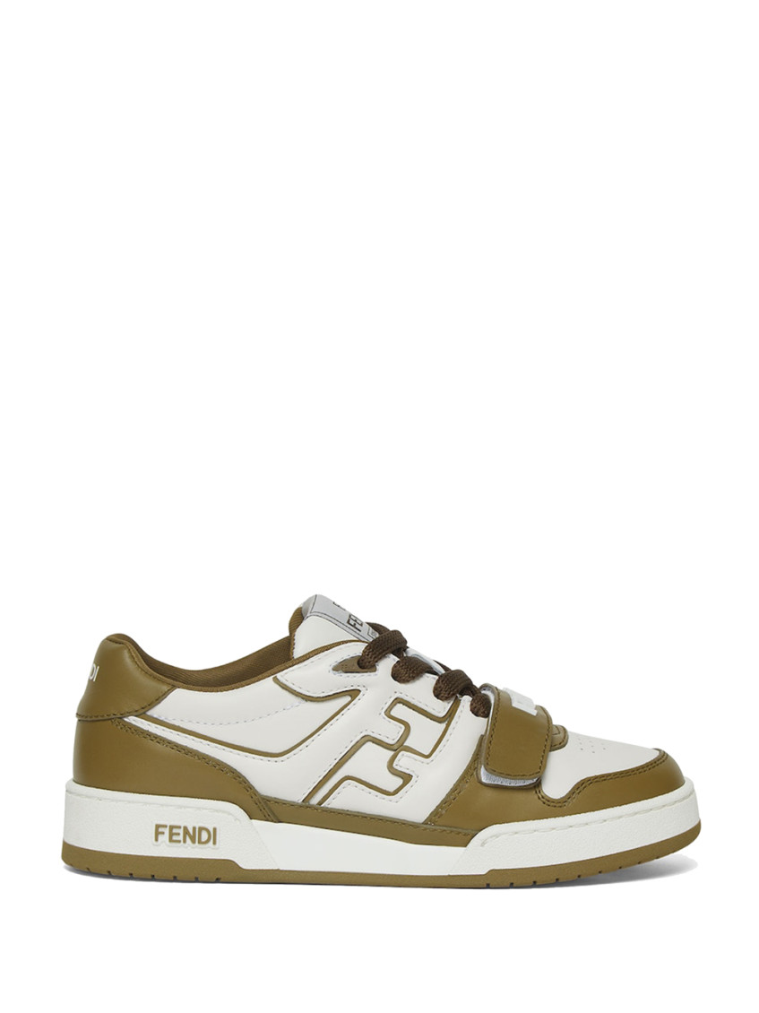 Shop Fendi Olive Lace Up Sneakers