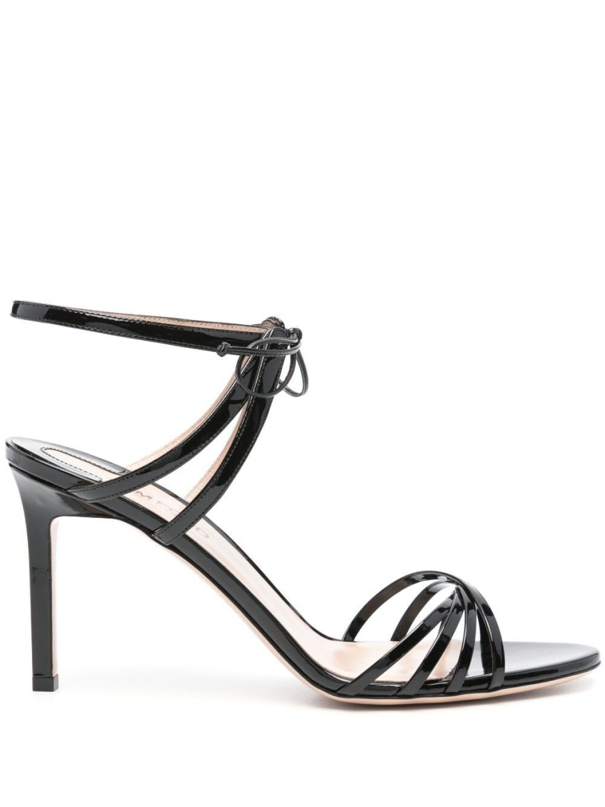 Tom Ford Black Patent Leather Angelica Heeled Sandals In Black