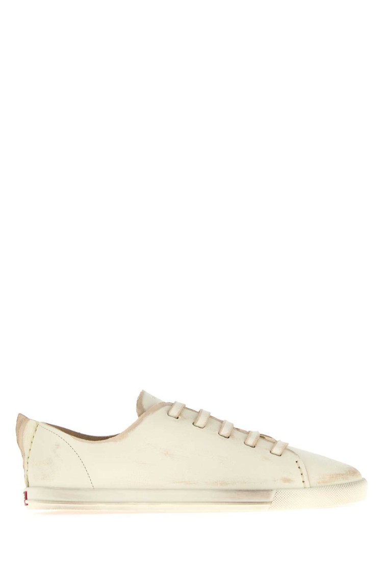 Prada Lace-up Distressed Low-top Sneakers In White
