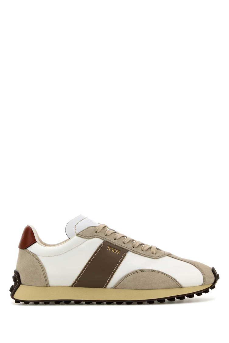Tod's Vintage Sneakers With Contrast Panels And Rubber Sole In Multicolor
