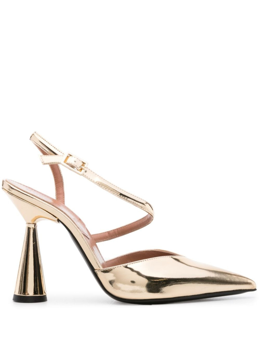 D’accori Arya 100mm Patent-leather Pumps In Golden