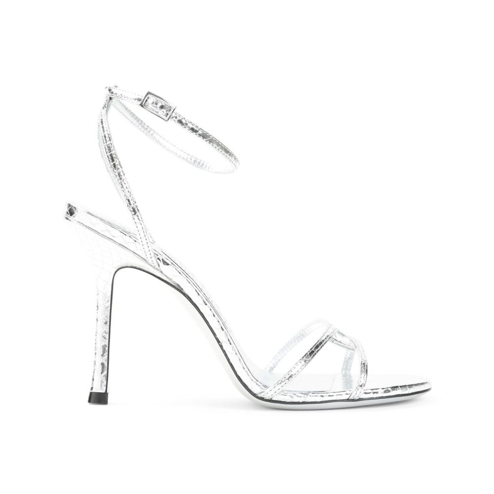 Jimmy Choo Silver Open Toe Heels for Women Online USA at Darveys.com