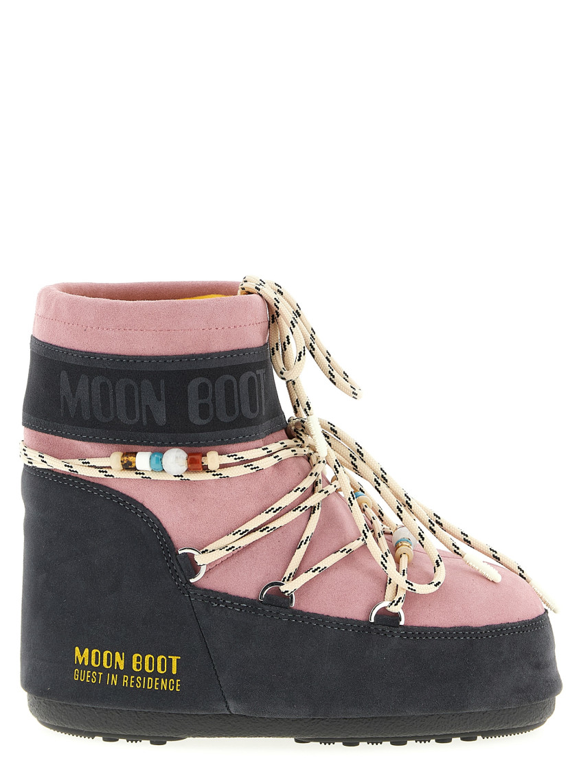 Moon Boot Pink Grey Ankle Boots In Pink