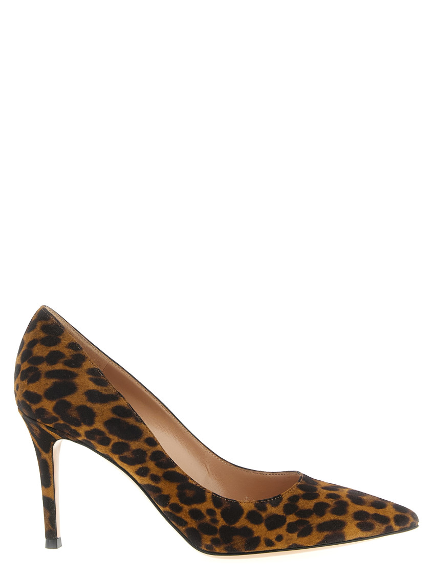 Gianvito Rossi Leopard Print Slip-on Heels In Animal Print