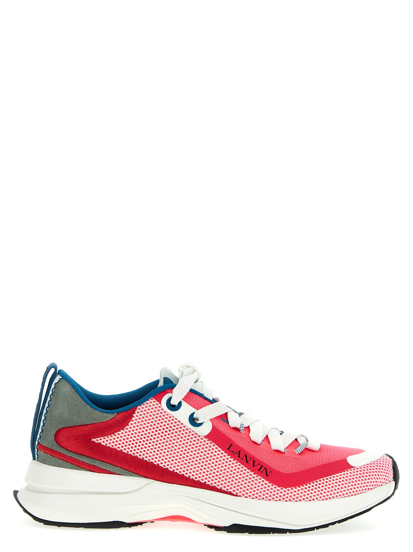 Shop Lanvin Fuchsia Runner Sneakers