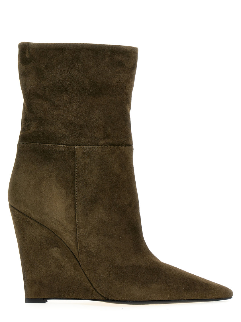 Alevì Milano Aleví Milano Woman Ankle Boots Military Green Size 6 Leather In Brown