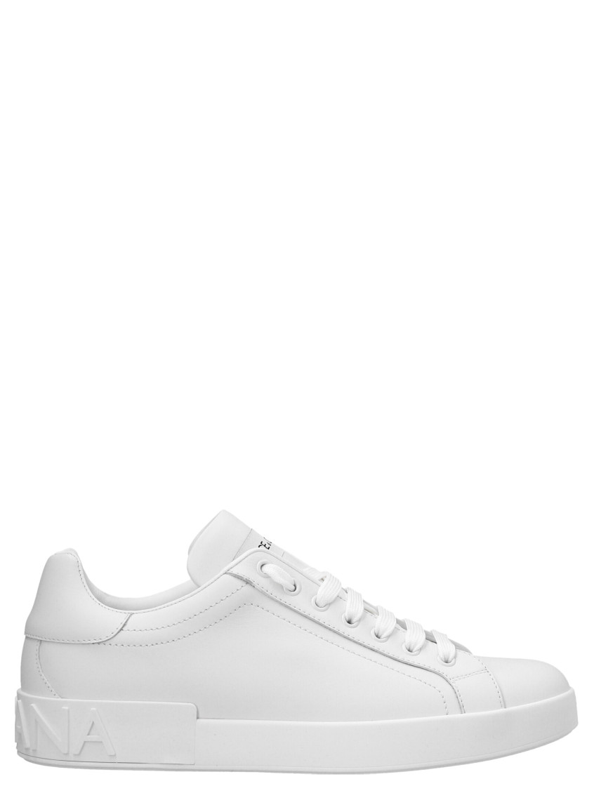 Dolce & Gabbana Portofino Light White Sneakers With Logo Patch On The Tongue And Tonal Logo Lettering On The Heel In In White