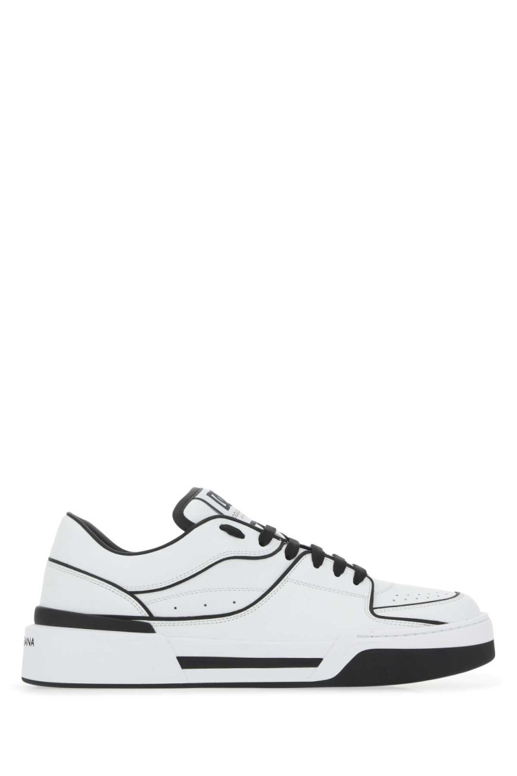 Dolce & Gabbana New Roma Leather Low-top Sneakers In Blackwhite