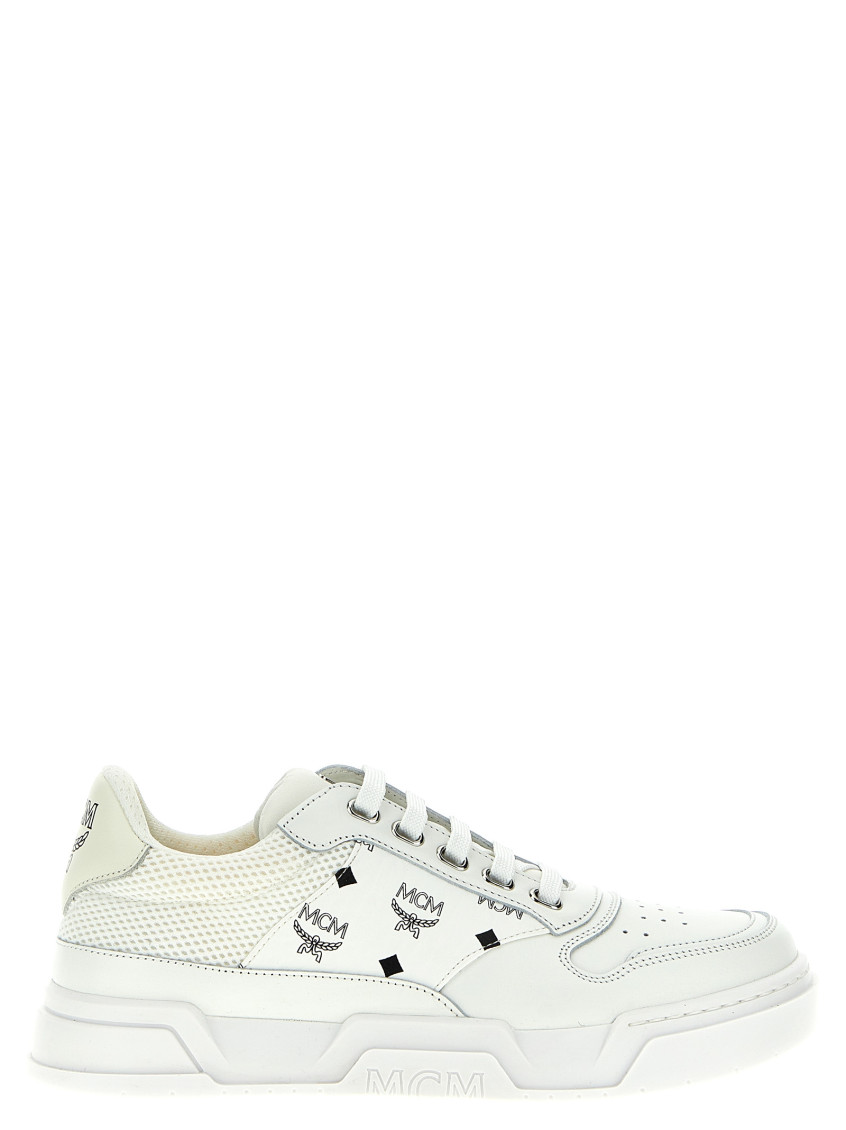 Mcm Skyward Low-top Sneakers In Visetos In White