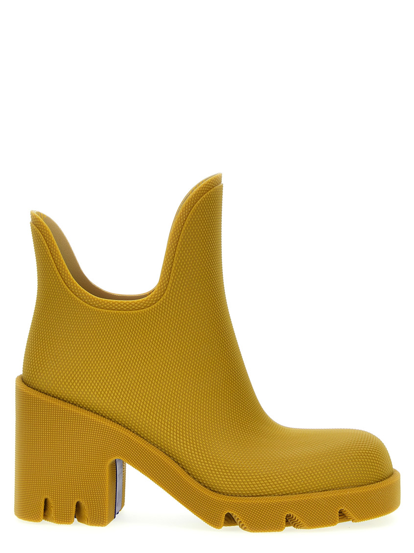 Burberry Woman Ankle Boots Mustard Size 8 Rubber In Yellow