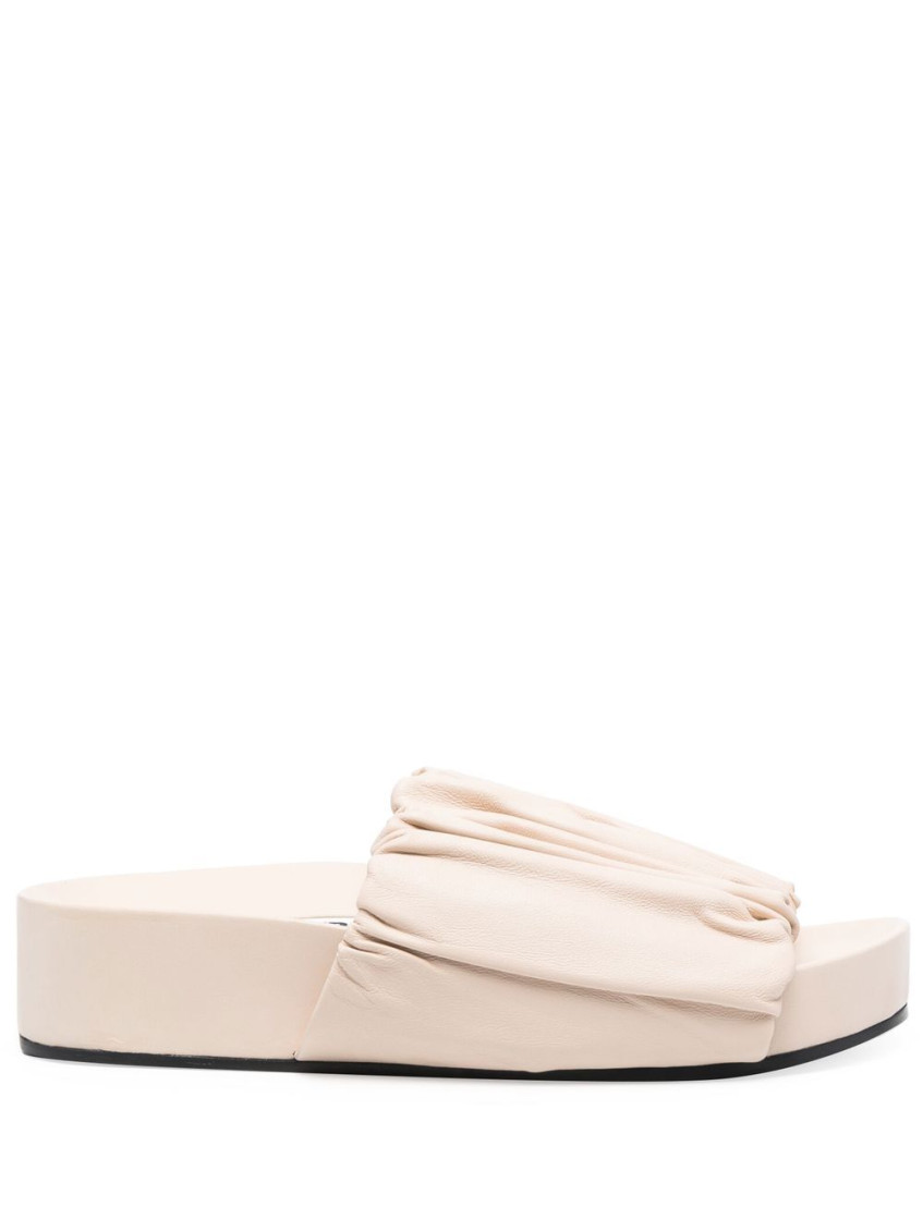 Jil Sander Woman Sandals Blush Size 11 Soft Leather In Beige